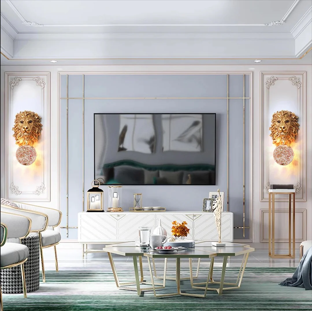 Cave to Lion (Gold) Wall Light